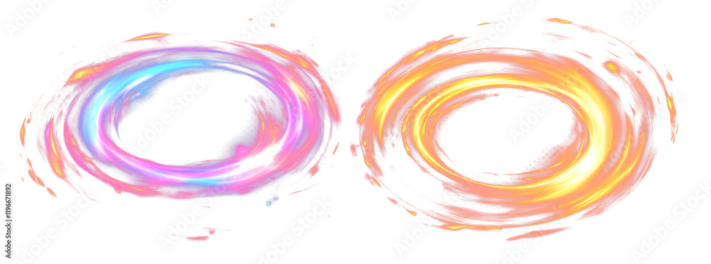 Poster vector swirl trail effect. abstract vector fire circles, sparkling swirls and energy light spiral fr