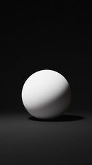 A Single White Sphere on Dark Background