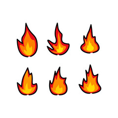 set of fire, set of fire icons, set of fire flames