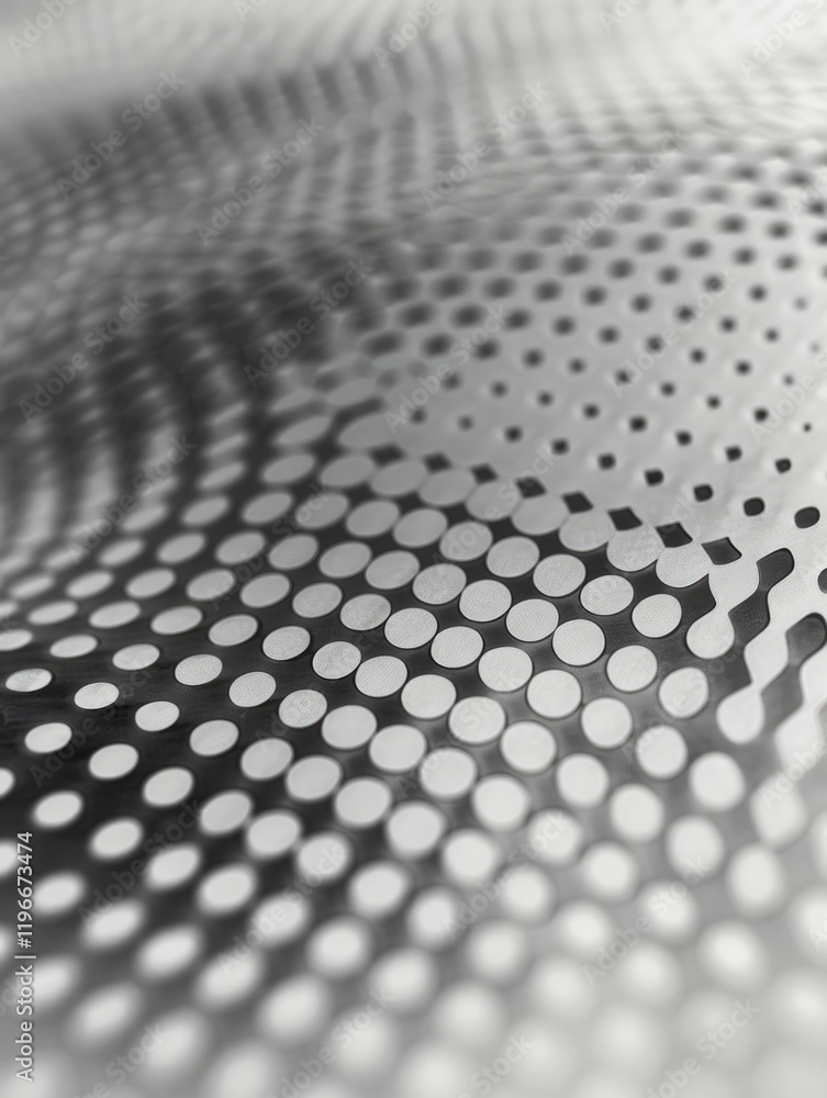 Poster This image features a complex textured fabric with numerous small dots arranged in an interconnected pattern.