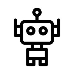 robot line icon