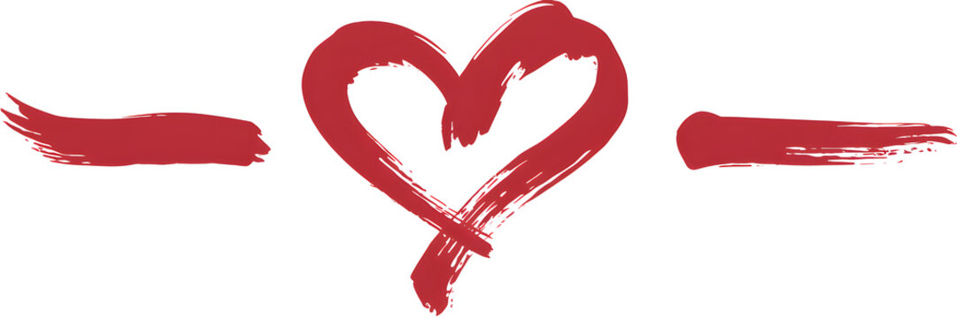 Bold Red Heart Brush Strokes Abstract Design Element Graphic Valentines Day Love Romantic Passionate Artistic Hand Painted Texture Background Illustration Digital Art Print dark icon image style      