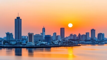 Fototapeta premium City Skyline Sunrise