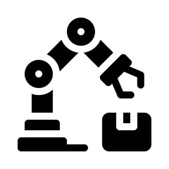 robot glyph icon
