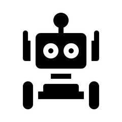 robot glyph icon