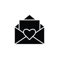 Envelope with Heart vector outline icon. Love letter symbol