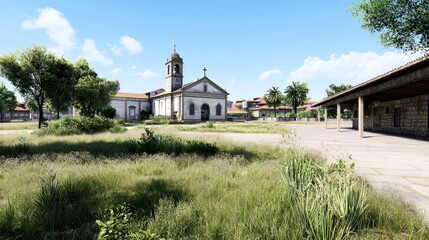 Obraz premium Serene Village Church