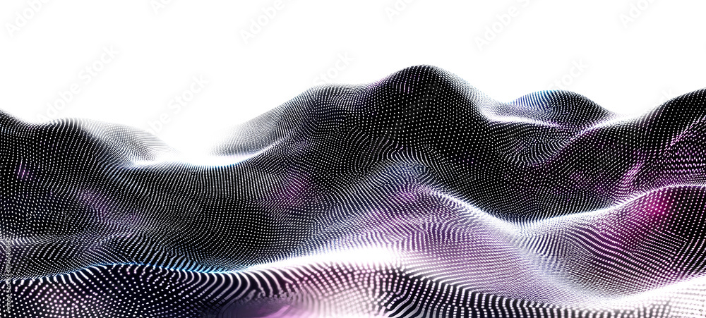 Poster wave of particles. futuristic point wave. vector illustration. abstract background with a dynamic wa