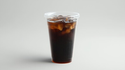 Refreshing Iced Coffee in a Plastic Cup