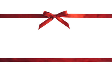 Elegant Red Satin Ribbon Bow on Black Background Perfect for Holiday Gift Wrapping Present Decoration Festive Design Romantic Anniversary Celebration Wedding Invitation Card Template Graphic Resource 