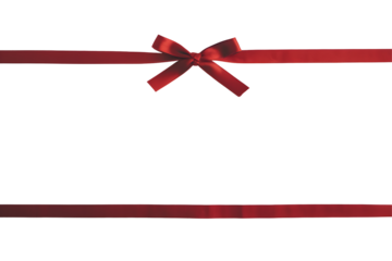 Elegant Red Satin Ribbon Bow on Black Background Festive Holiday Gift Wrapping Design Element Perfect for Invitation Cards Wedding Stationary and Festive Occasions Beautiful Red Bow Tie Graphic       