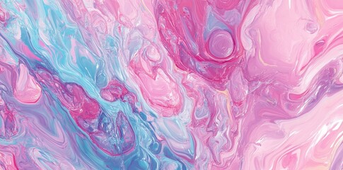 Abstract Pink and Blue Swirling Paint Texture