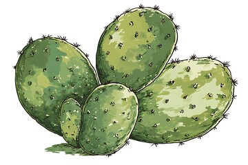 Stunning Illustration of a Prickly Cactus