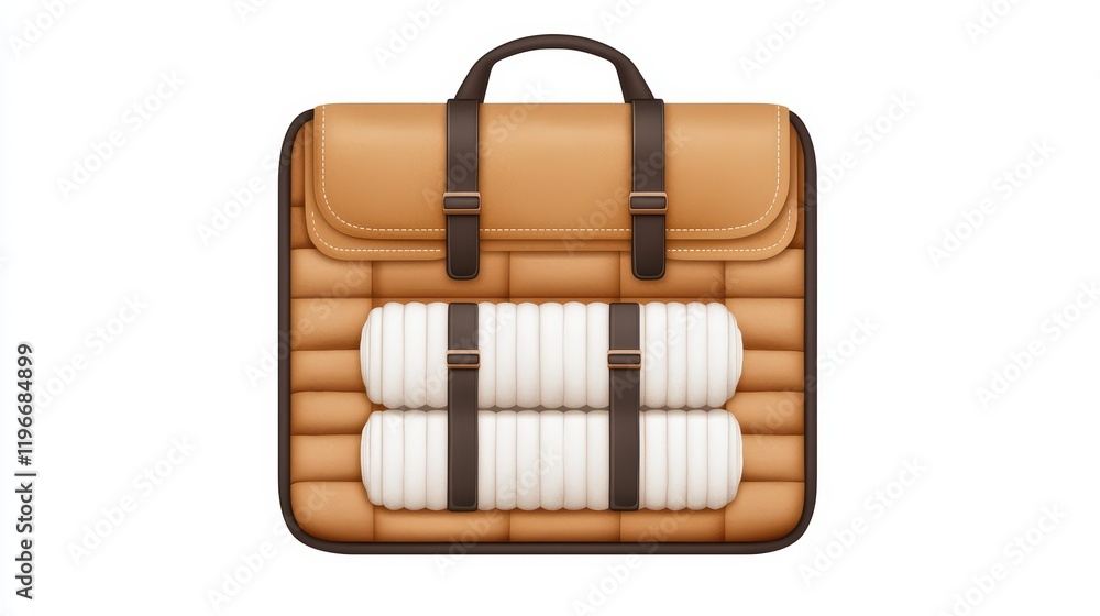 Poster creative briefcase design with soft padding and strap details