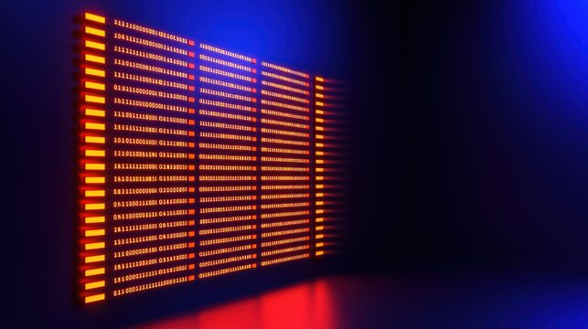Digital Data Visualization with Binary Code on Abstract Background