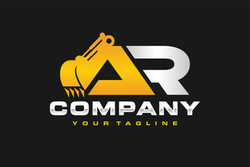 letter AR excavator logo