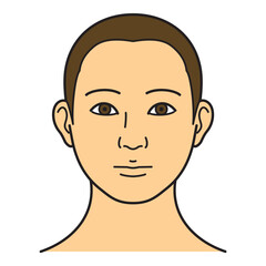 顔　生え際　正面　カラー