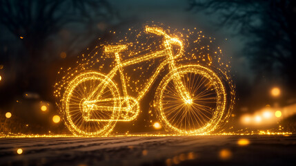 Obraz premium Bicycle creative image made to form the bicycle shape