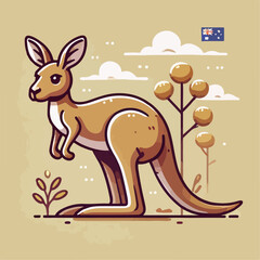 kangaroo vector illustration
