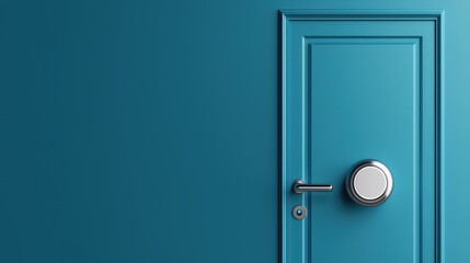Obraz premium Modern Turquoise Door with Stylish Handle and Simple Design