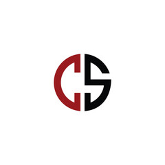 abstract icon logo design of letters C and S in circle shape