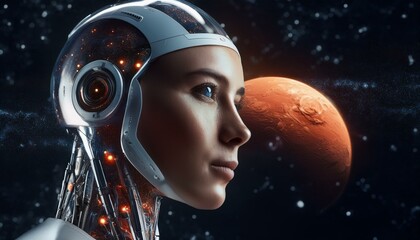 A Robot with a Mars backdrop