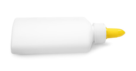 One bottle of glue isolated on white