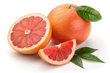 red grapefruit isolated on white background