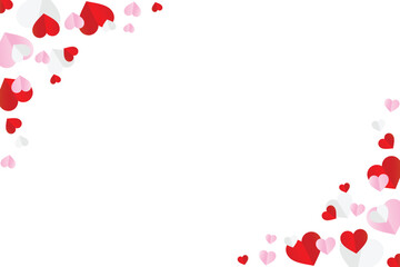 valentine hearts background. heart frame with blank space for text. love border. transparent png and vector illustration.