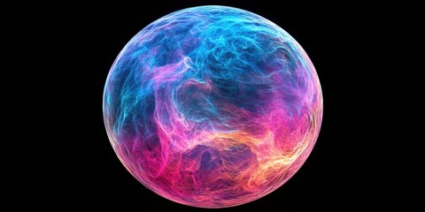 Abstract Cosmic Sphere Of Vibrant Hues