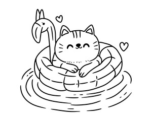 Cartoon cat. Cute Sticker. Vector.