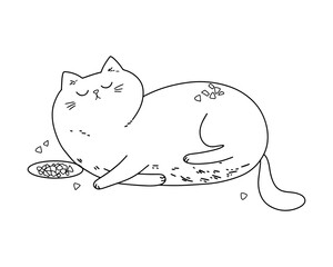 Lazy cat. Cartoon character. Vector.