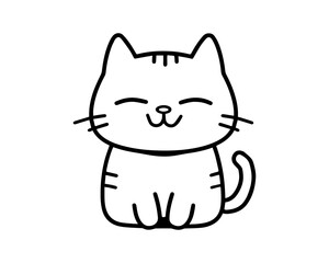 Cat character. Doodle style. Vector.