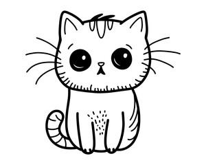 Cat character. Doodle style. Vector.