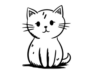 Cat character. Doodle style. Vector.