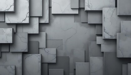 Abstract Grey Stone Cubes Geometric Pattern