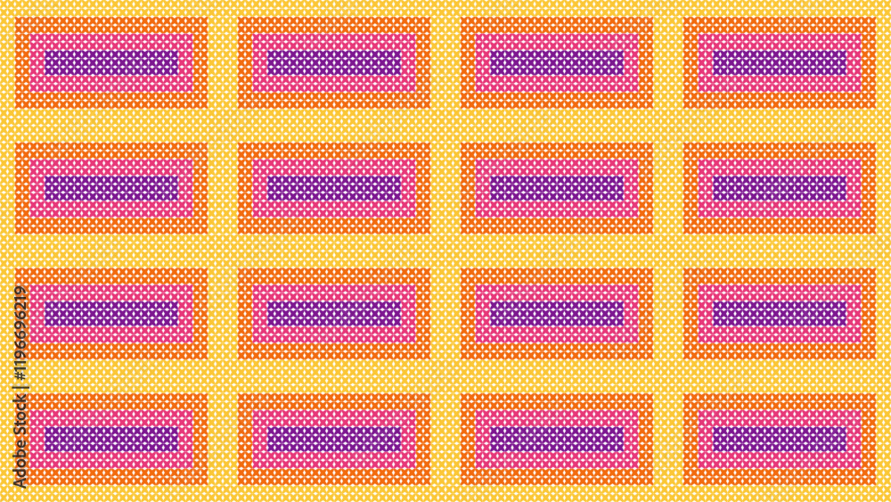 Poster seamless vector background. knitted texture with rhombuses and squares.