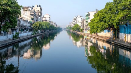 Fototapeta premium Calm Canal Cityscape