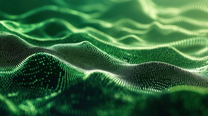 a green wave of lines on a dark background