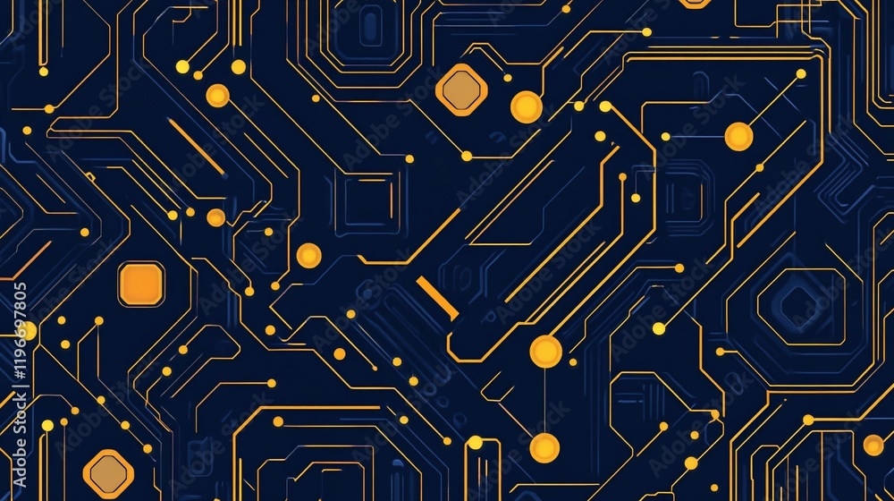 Poster abstract circuit board design: a futuristic technological pattern
