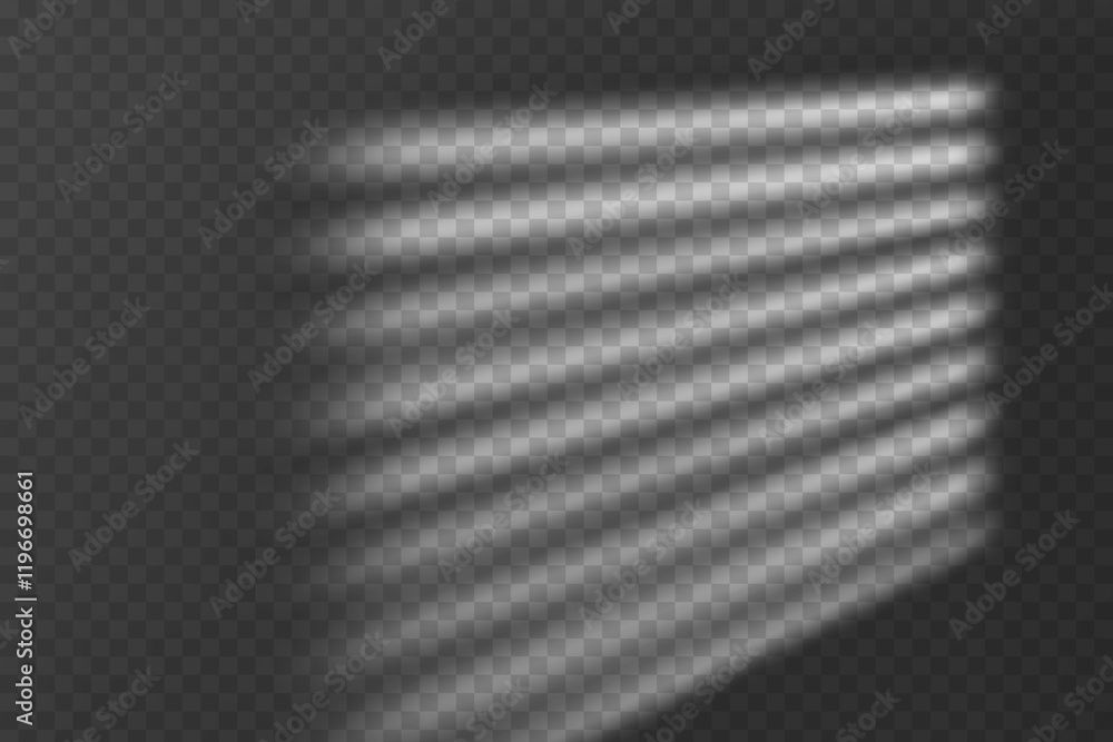 Wall mural light effect shadow overlay from blind isolated transparent background. shade from the jalousie.