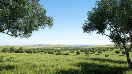 Fototapeta premium Tranquil Olive Grove Landscape