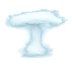 Mushroom cloud resembling an explosion of smoke and vapor.