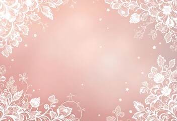 Elegant Pink Background with White Floral Lace Design