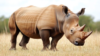 Fototapeta premium White Rhinoceros in African Savanna