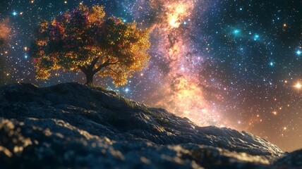 Naklejka premium 非現実的で夢のような幻想的な世界