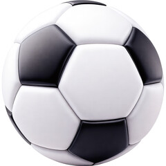 Classic Black and White Soccer Ball with Detailed Stitching