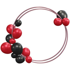 Red and Black Balloons Frame