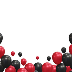 Red and Black Balloons Border