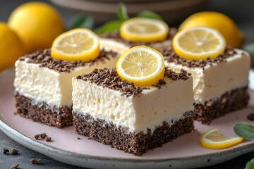 Lemon Chocolate Cake Dessert with Fresh Slices for Baking Inspiration